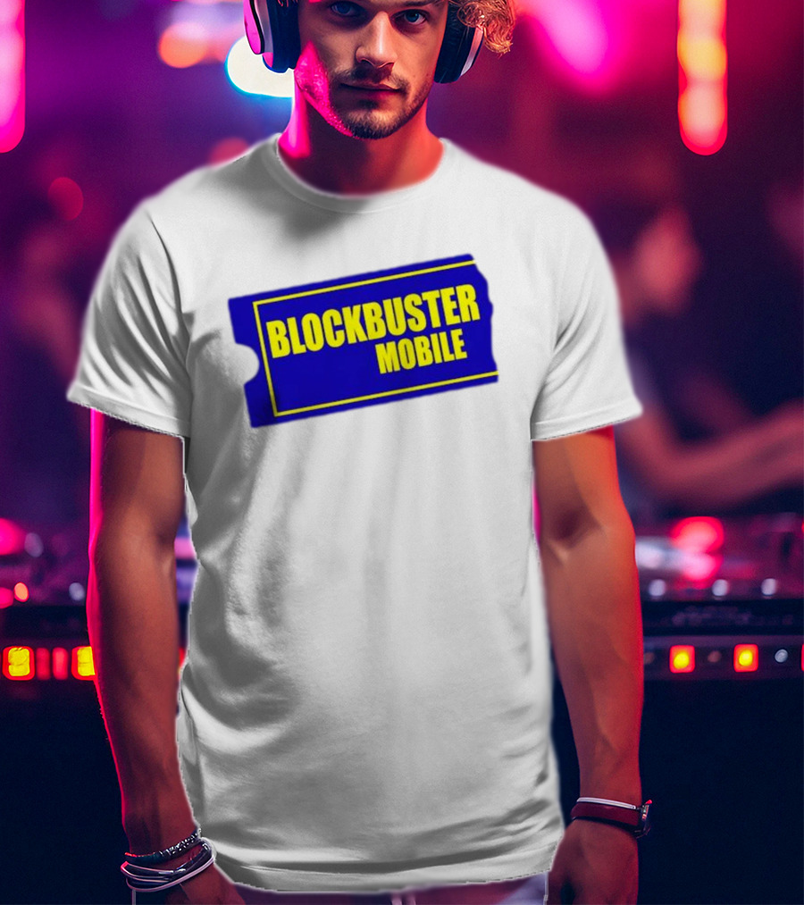 BLOCKBUSTER MOBILE Blue Ticket Nostalgia T-Shirt