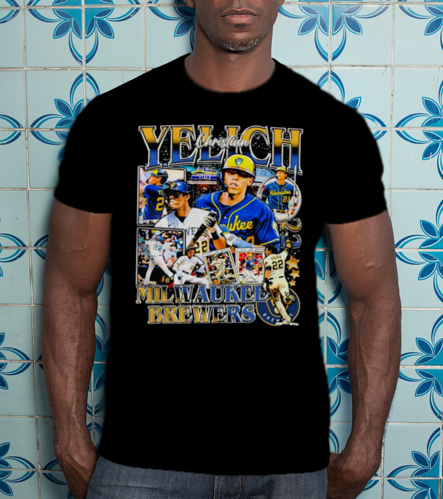 Christian Yelich Milwaukee Brewers 22 Collage T-Shirt