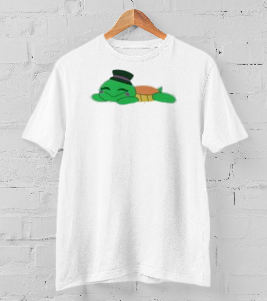 Mr Springs Sleepy Turtle Cute Cartoon Top Hat T-Shirt