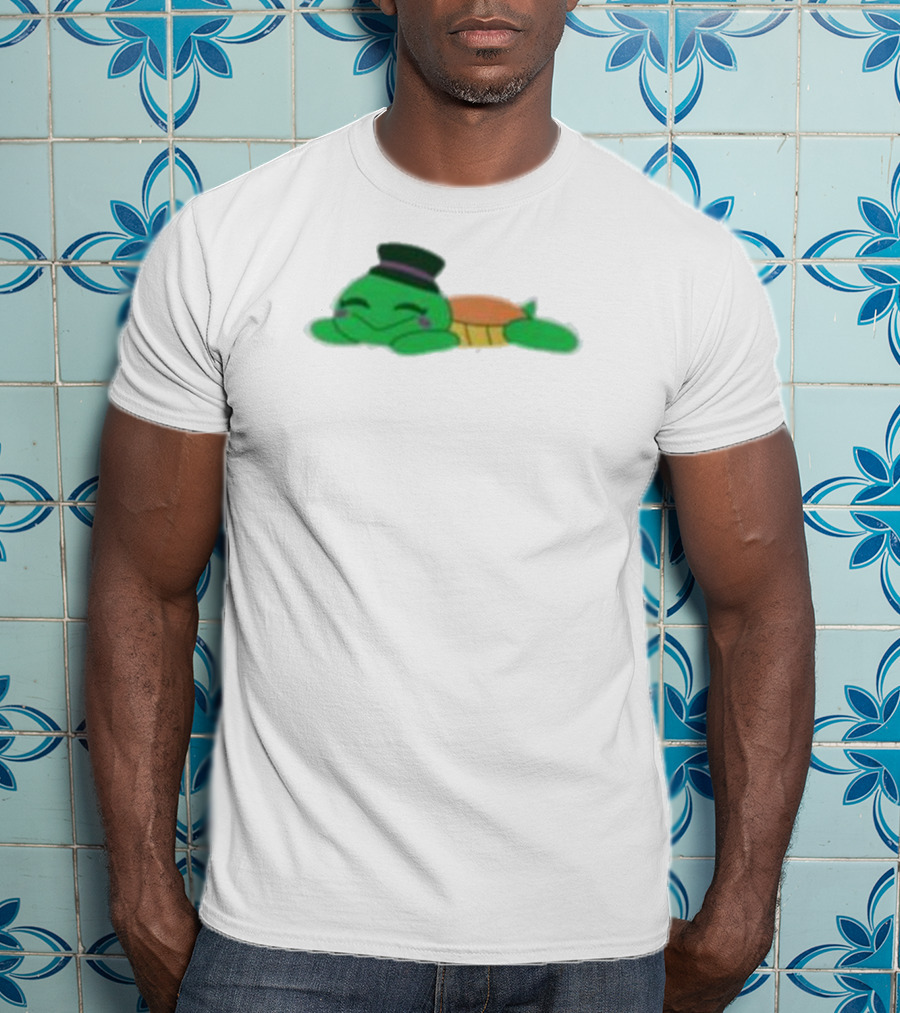 Mr Springs Sleepy Turtle Cute Cartoon Top Hat T-Shirt