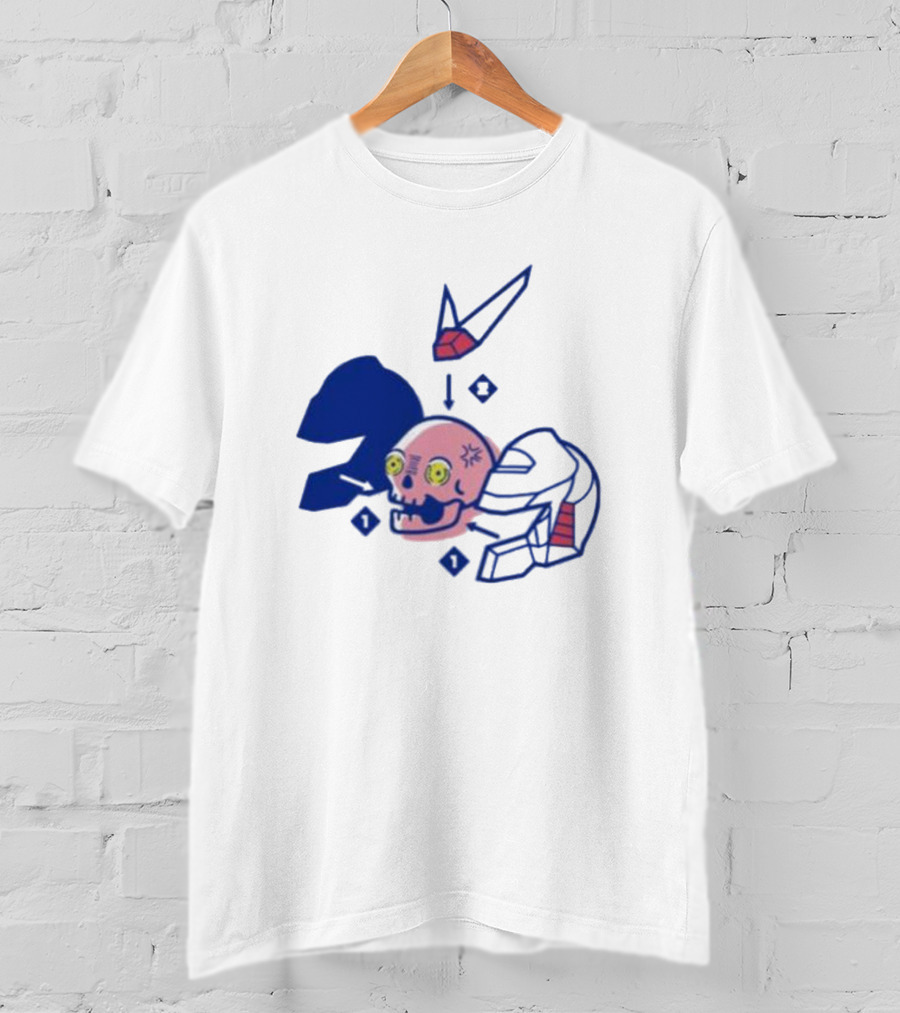 Pewdiepie Merch Represent Mecha Skull Helmet Anatomy T-Shirt