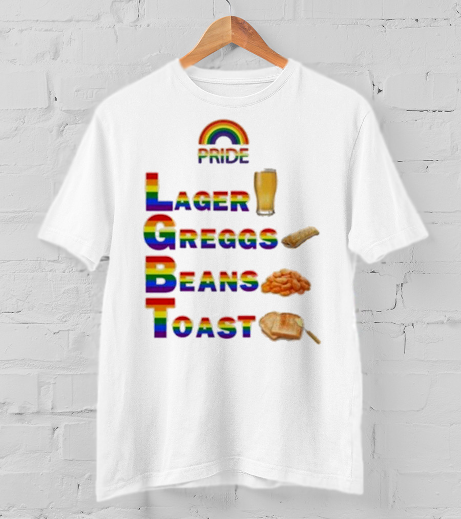 Pride Rainbow Lager Greggs Beans Toast Icons T-Shirt