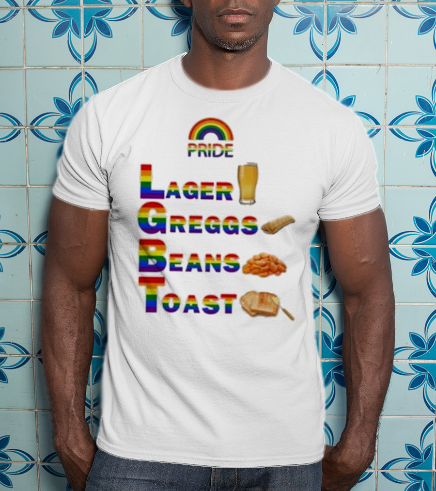 Pride Rainbow Lager Greggs Beans Toast Icons T-Shirt