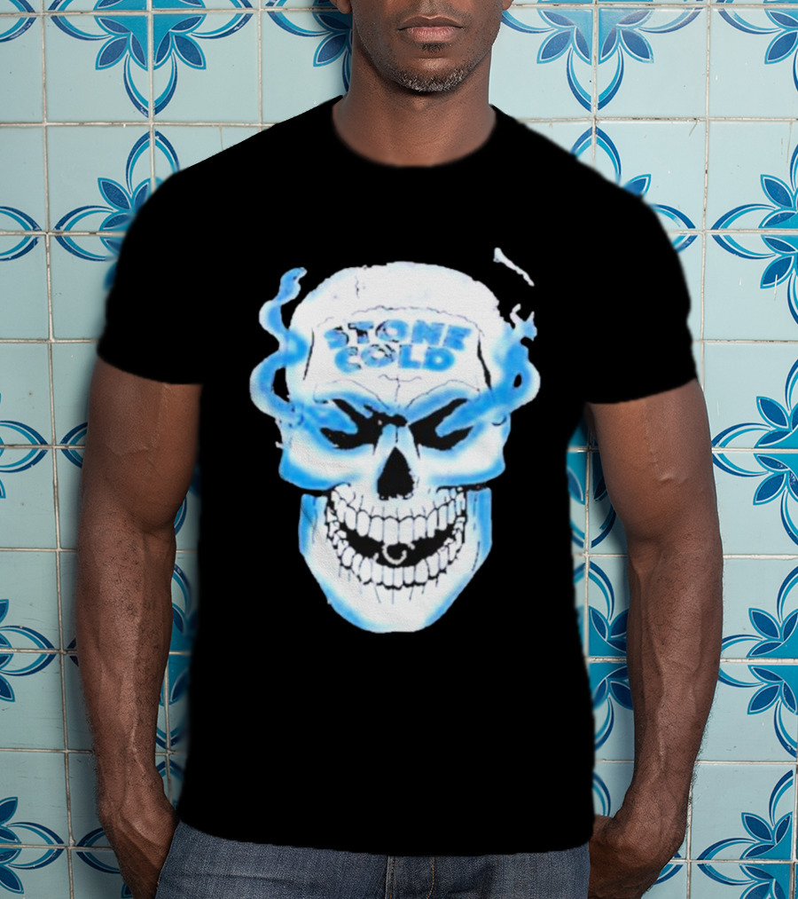De Paul Wearing Stone Cold Steve Austin Smoking Skull T-Shirt