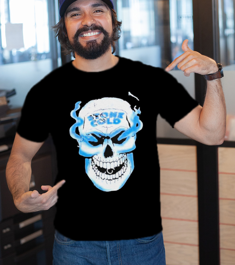 De Paul Wearing Stone Cold Steve Austin Smoking Skull T-Shirt