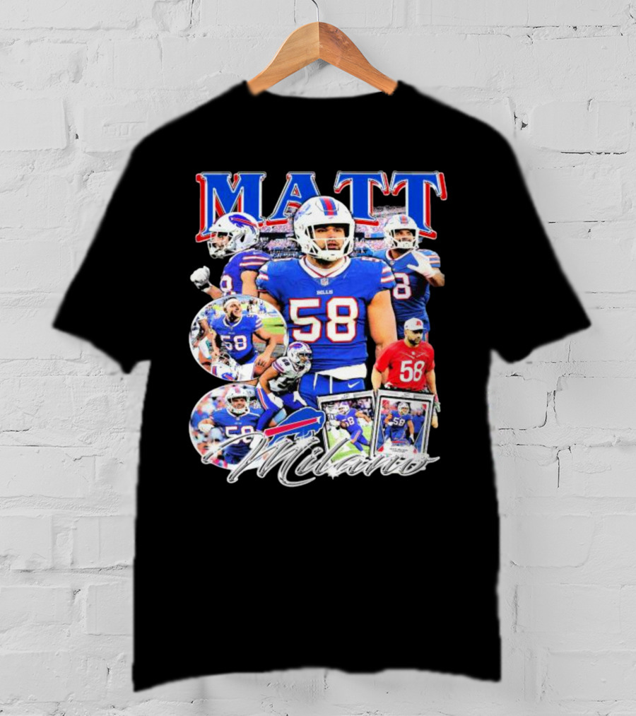 Buffalo Bills NFL Matt Milano 58 Football Highlights T-Shirt