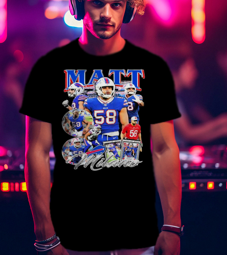 Buffalo Bills NFL Matt Milano 58 Football Highlights T-Shirt