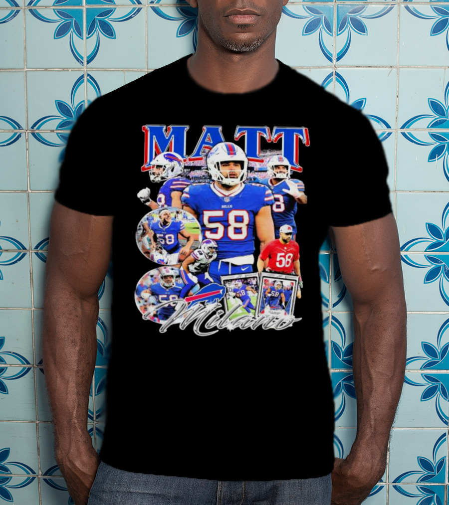 Buffalo Bills NFL Matt Milano 58 Football Highlights T-Shirt