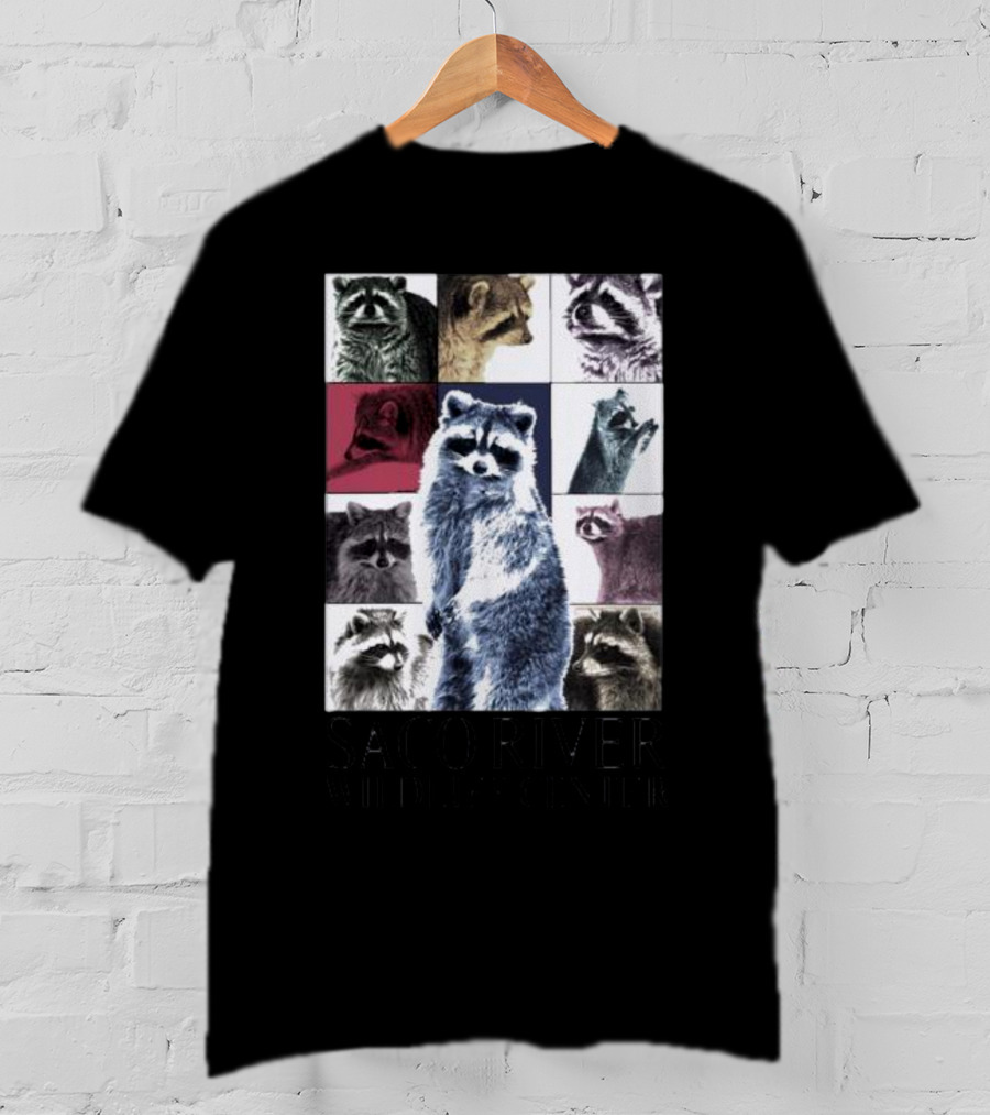Raccoons Through The Eras Saco River Wildlife Center Wildlife Appreciation T-Shirt