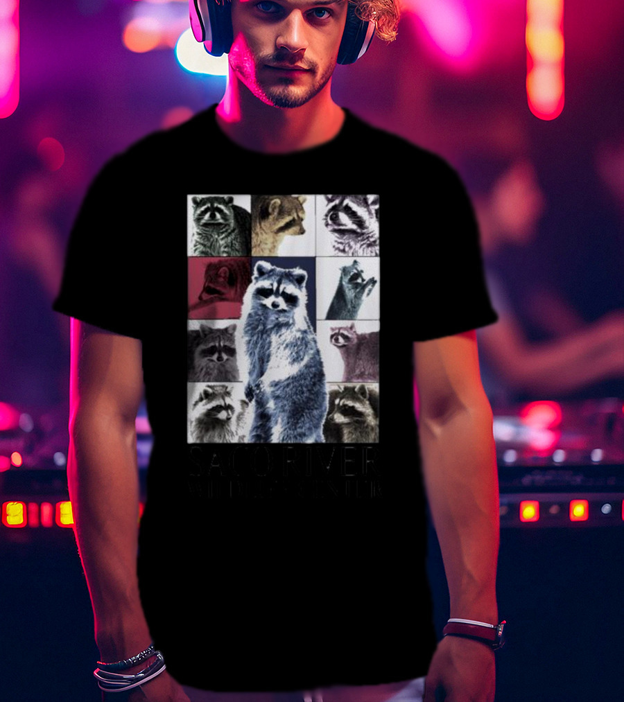 Raccoons Through The Eras Saco River Wildlife Center Wildlife Appreciation T-Shirt