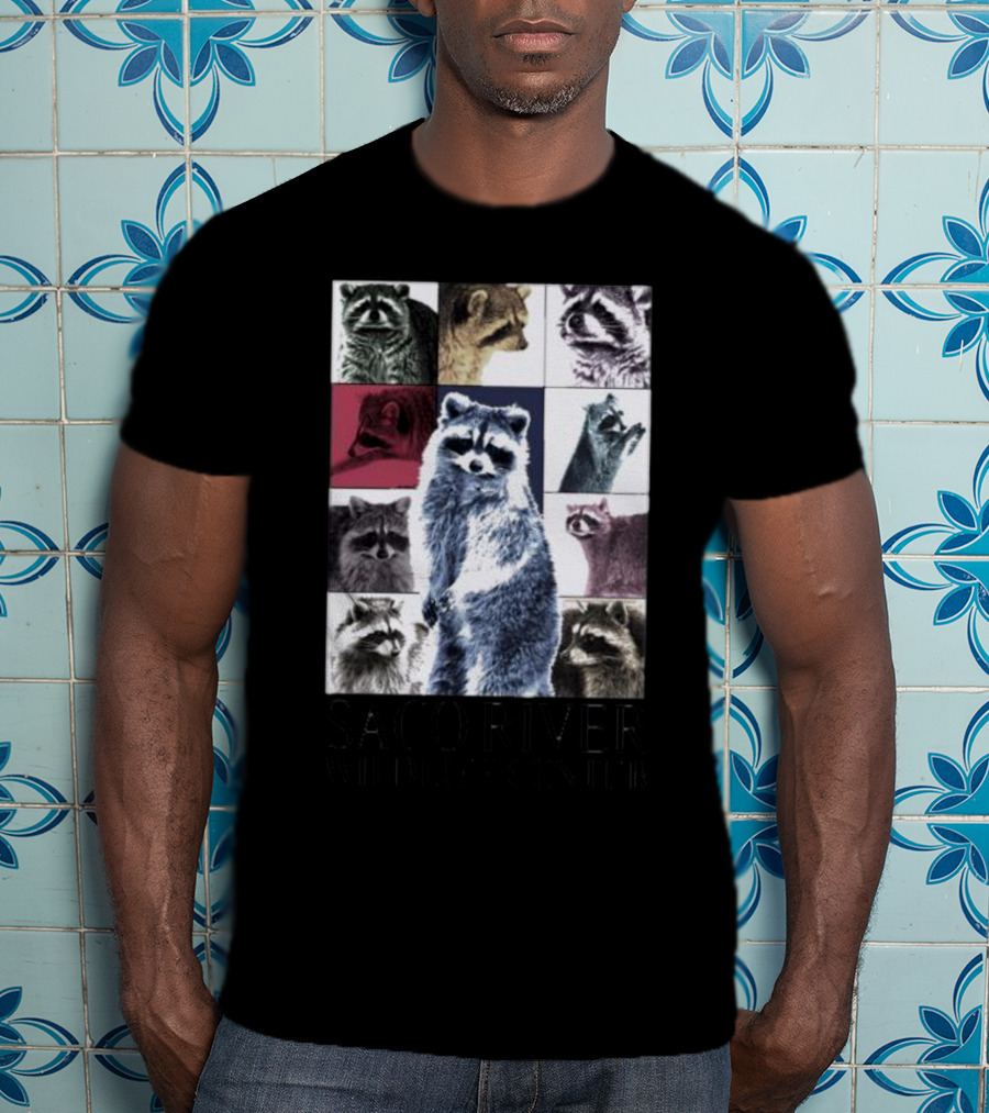 Raccoons Through The Eras Saco River Wildlife Center Wildlife Appreciation T-Shirt