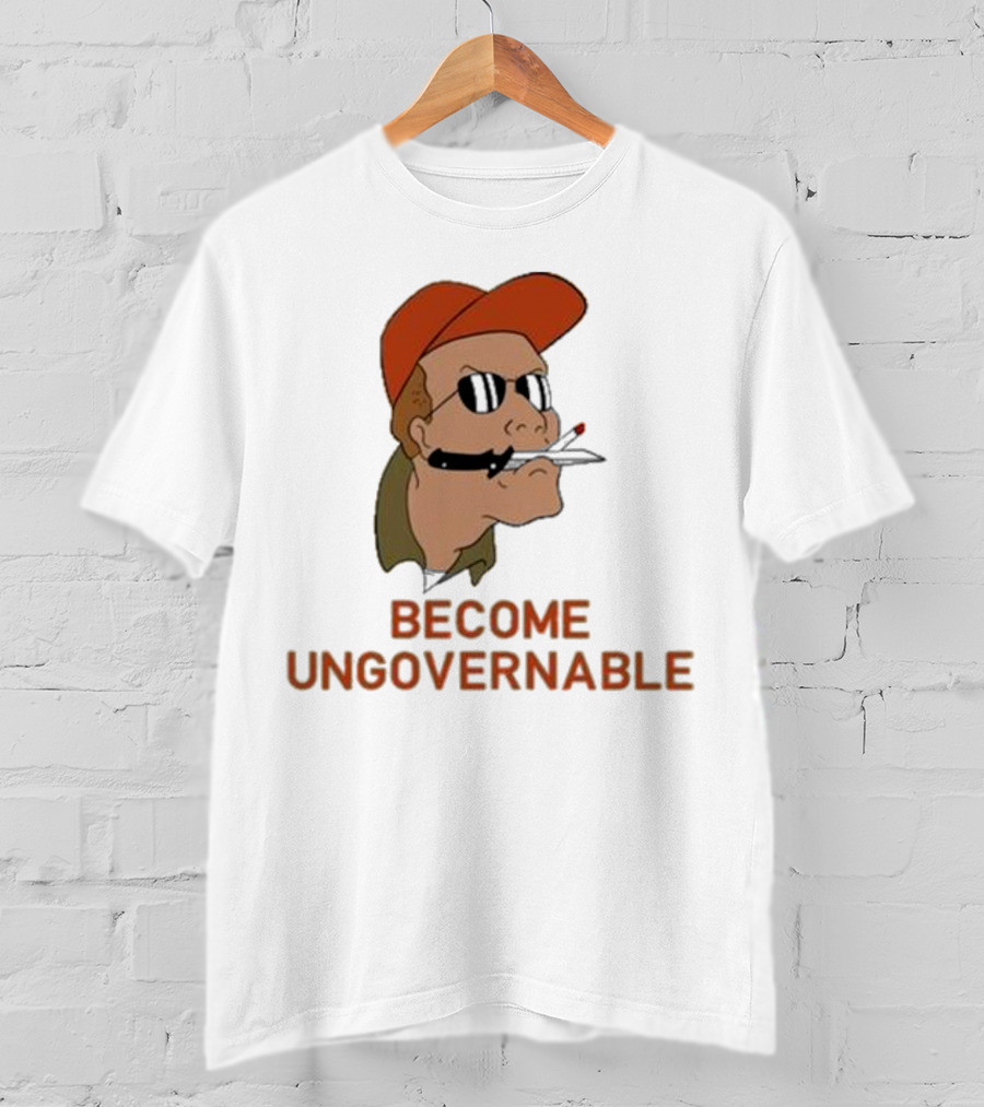 Become Ungovernable Rusty Shackleford Smoking Character With Sunglasses And Orange Hat T-Shirt
