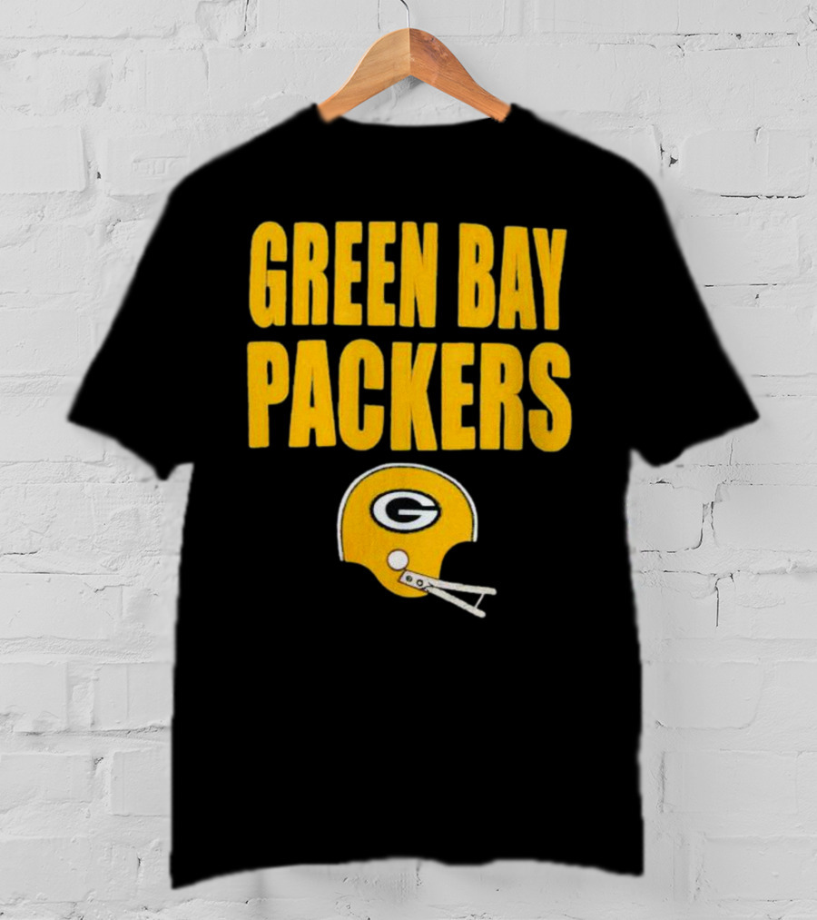 Green Bay Packers Helmet Logo And Text Football Fan Gear T-Shirt