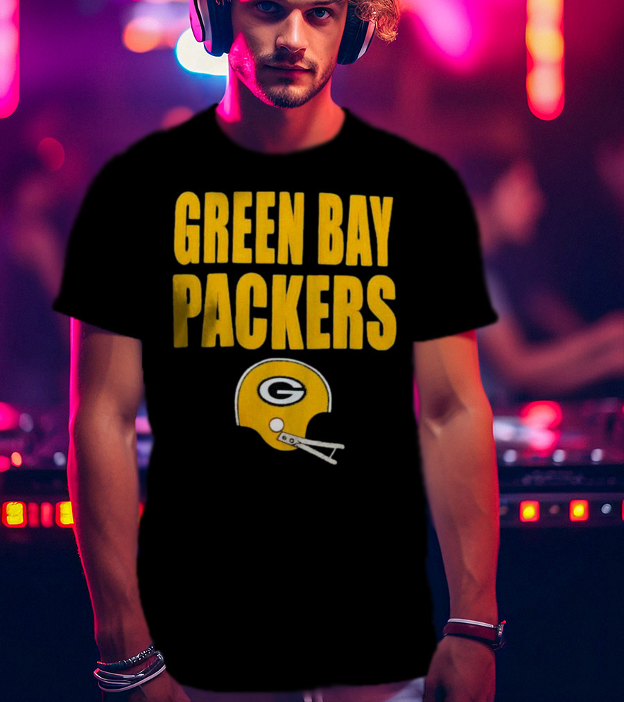 Green Bay Packers Helmet Logo And Text Football Fan Gear T-Shirt