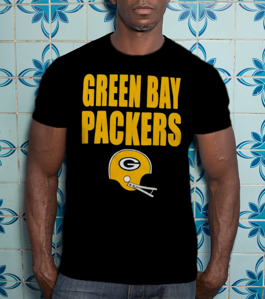 Green Bay Packers Helmet Logo And Text Football Fan Gear T-Shirt