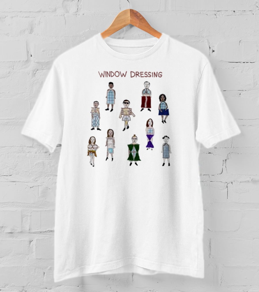Window Dressing Fashion Display With Diverse Mannequin Characters T-Shirt