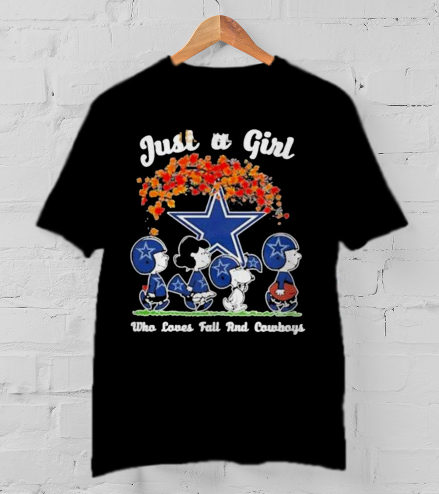 Just A Girl Who Loves Fall And Dallas Cowboys Peanuts Snoopy T-Shirt