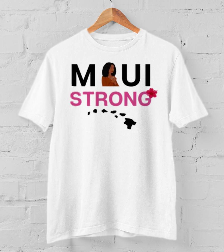 Maui Strong Hawaiian Islands Hibiscus Relief T-Shirt