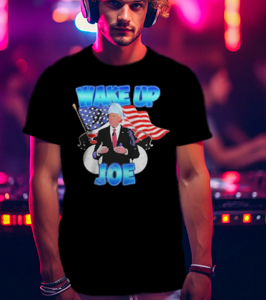 Designedbytheboys Wake Up Joe American Flags Patriotic T-Shirt