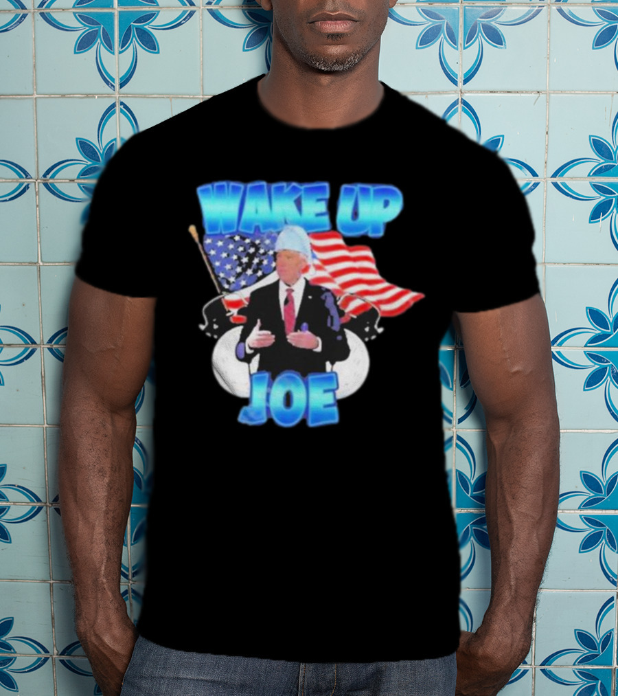 Designedbytheboys Wake Up Joe American Flags Patriotic T-Shirt