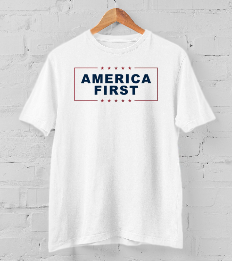 America First Patriotic Stars Red Blue T-Shirt