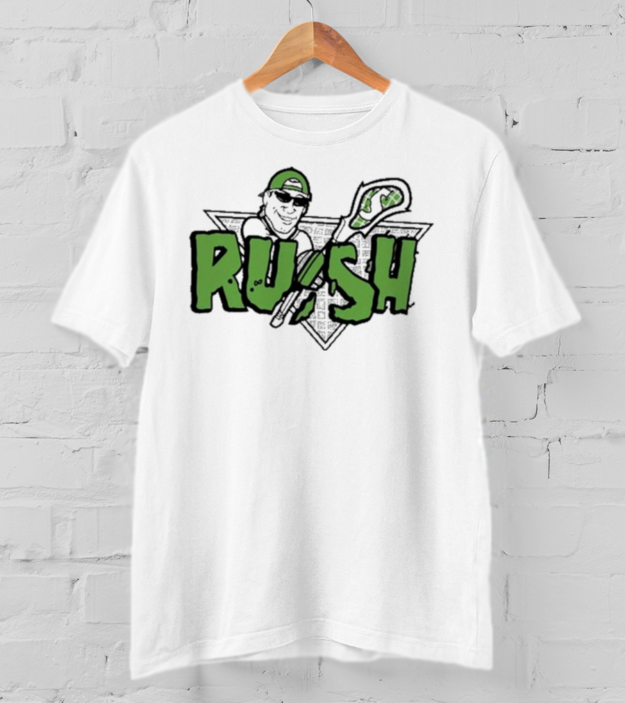 RUSH Lacrosse Player Logo Green And Black T-Shirt