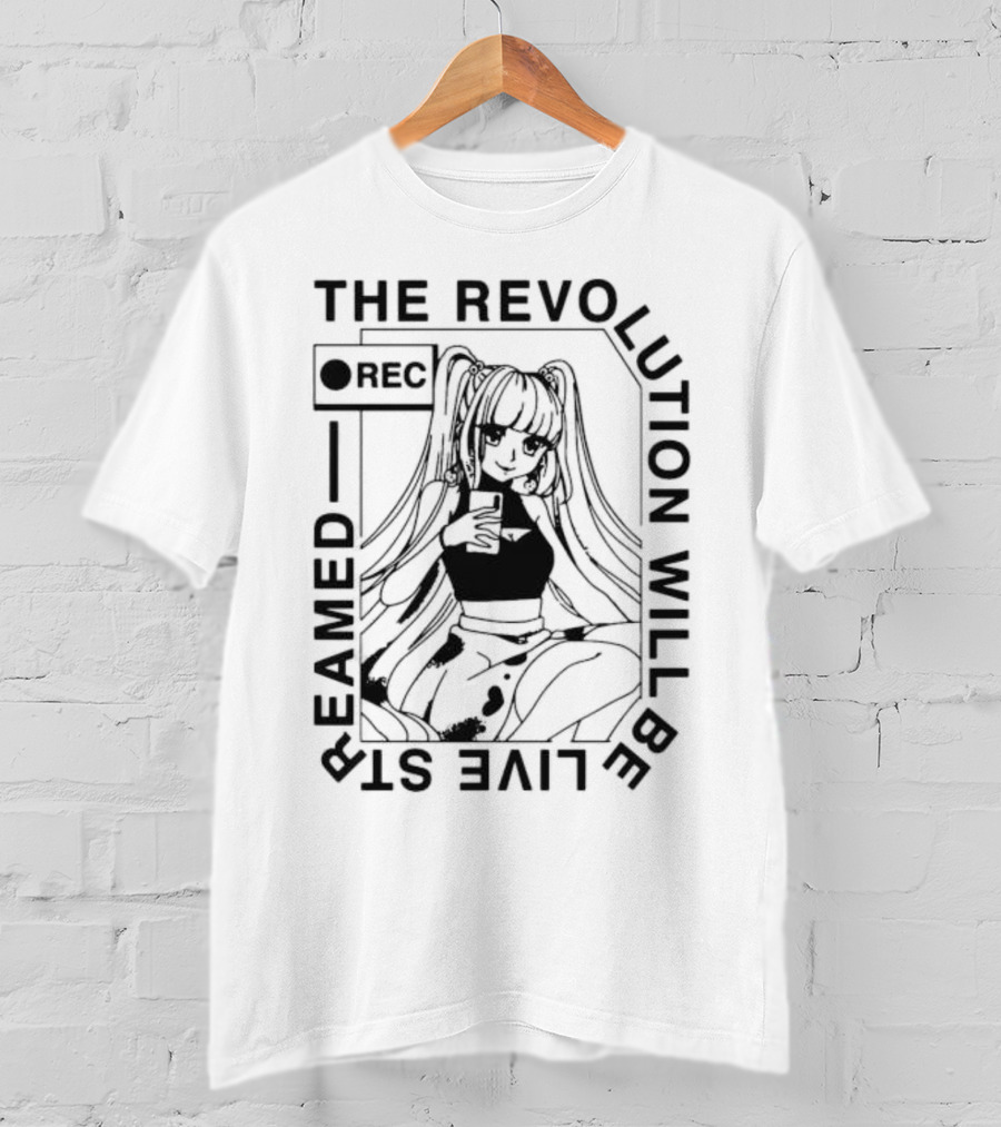 The Revolution Will Be Live Streamed Anime Girl REC T-Shirt