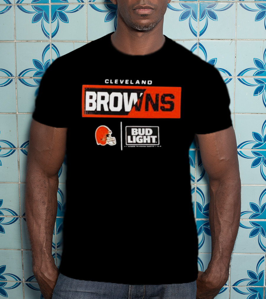 Cleveland Browns Bud Light NFL Partnership With Cleveland Helmet T-Shirt