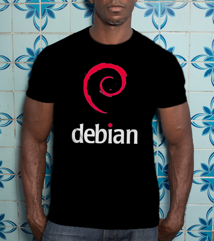 Jeff Geerling Debian GNU Linux Logo Spiral T-Shirt