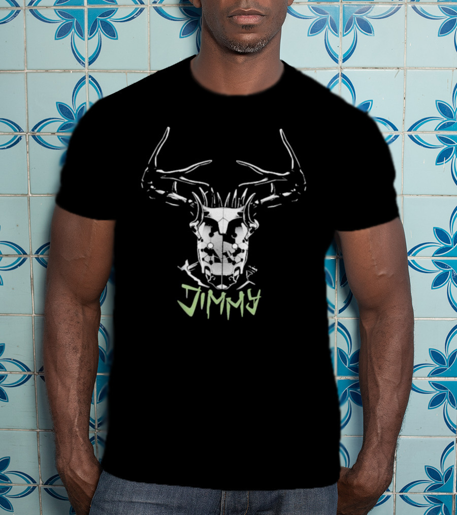 Jimmy Rebel Moon Stag Skull T-Shirt