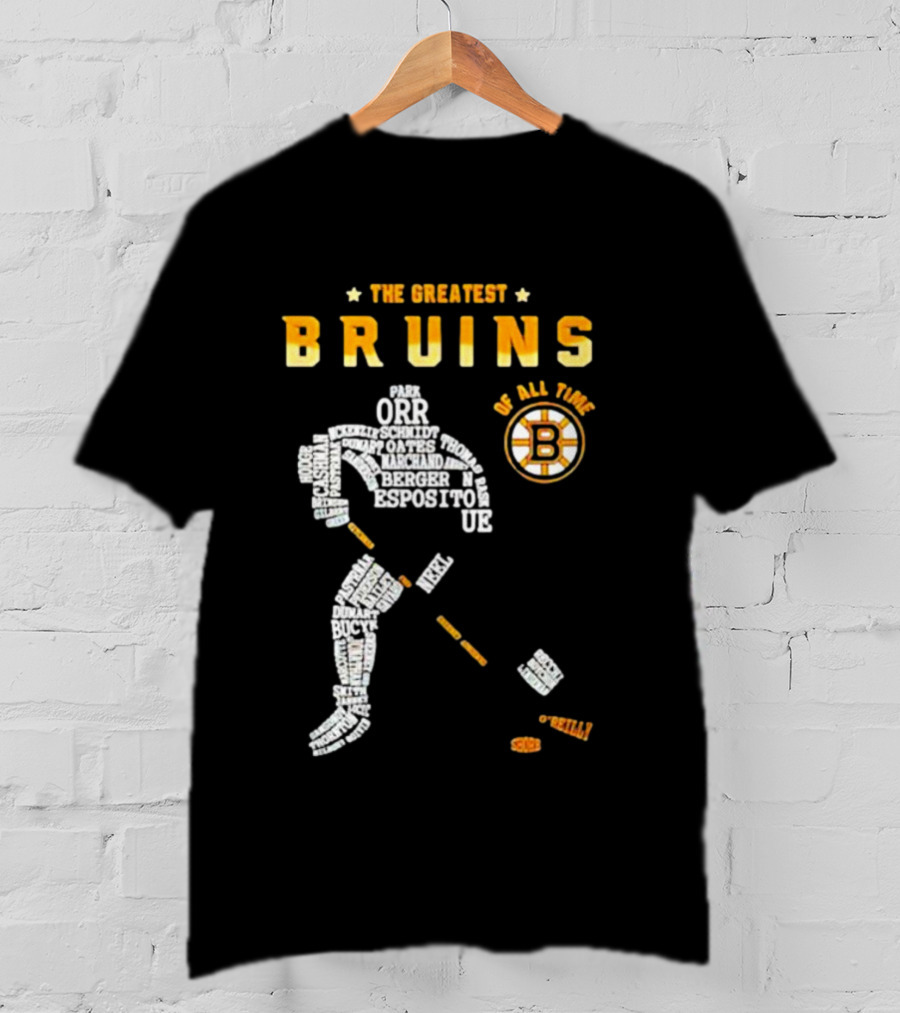 The Greatest Bruins Of All Time Featuring Iconic Names Like Orr And Esposito T-Shirt