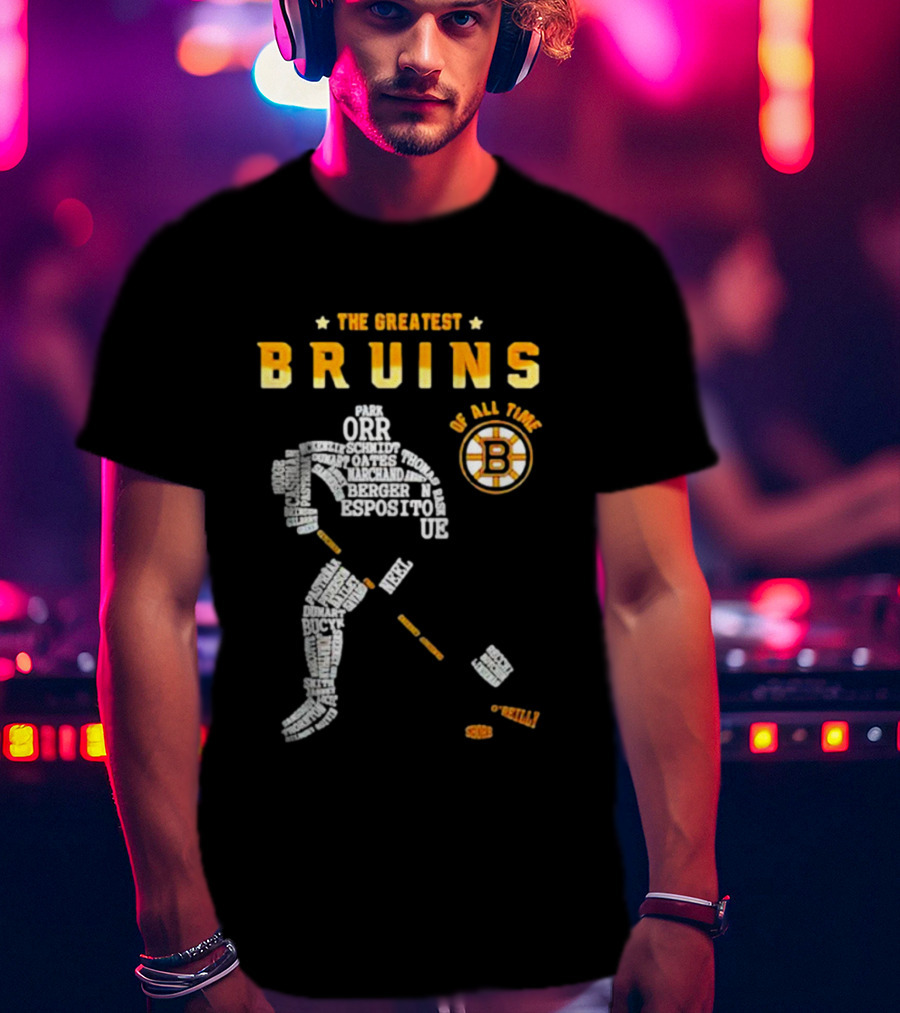The Greatest Bruins Of All Time Featuring Iconic Names Like Orr And Esposito T-Shirt