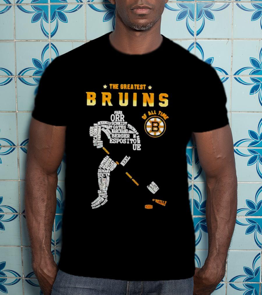 The Greatest Bruins Of All Time Featuring Iconic Names Like Orr And Esposito T-Shirt
