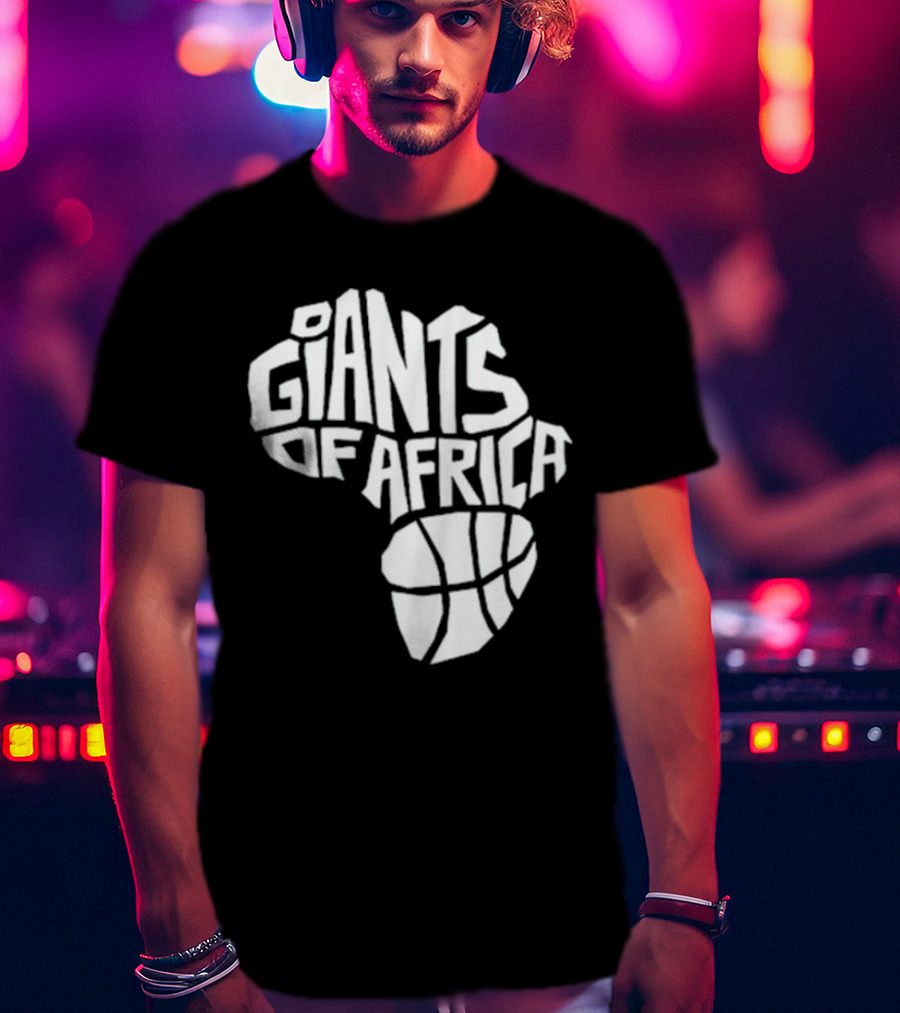 Giants Of Africa Basketball Map T-Shirt