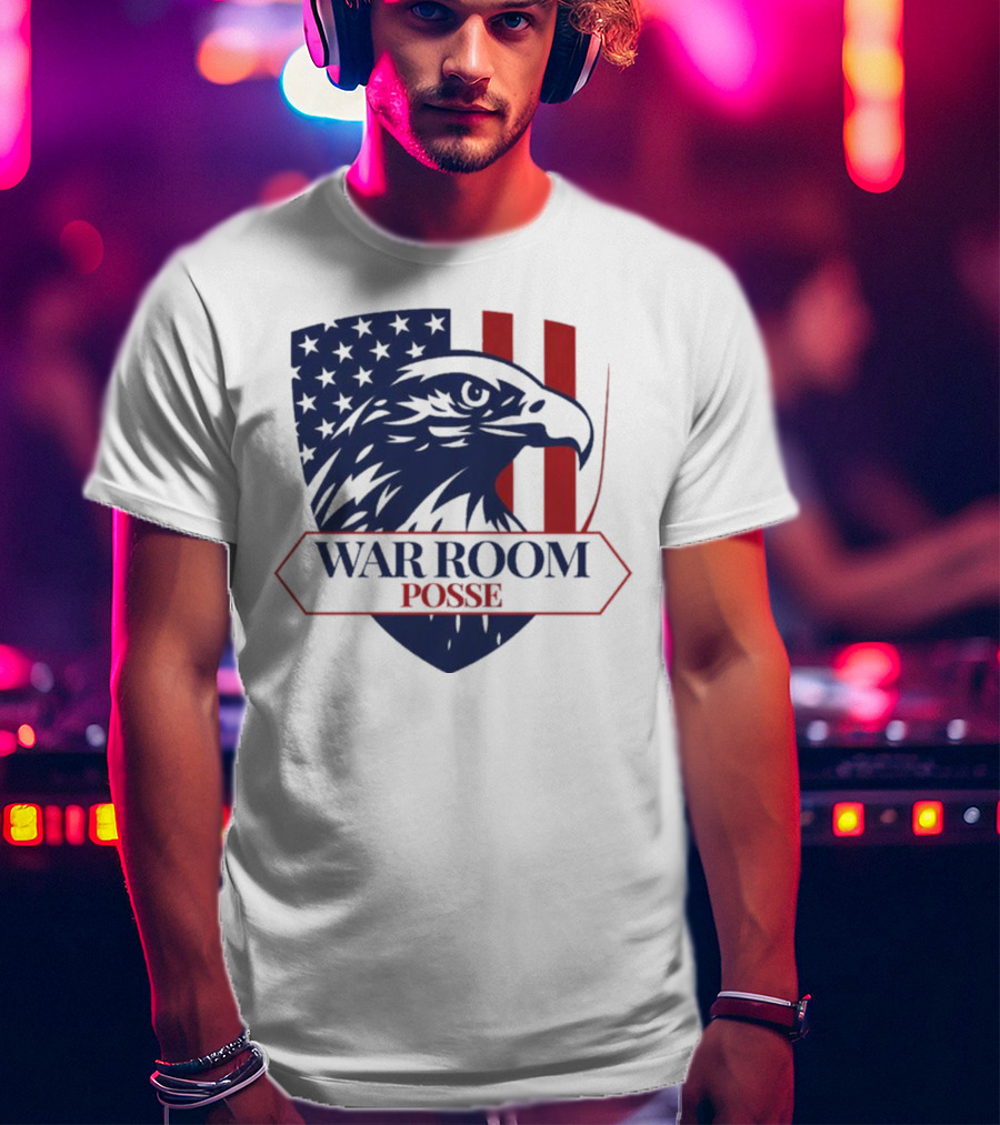War Room Posse Eagle Shield U.S. Flag Stripes Badge T-Shirt