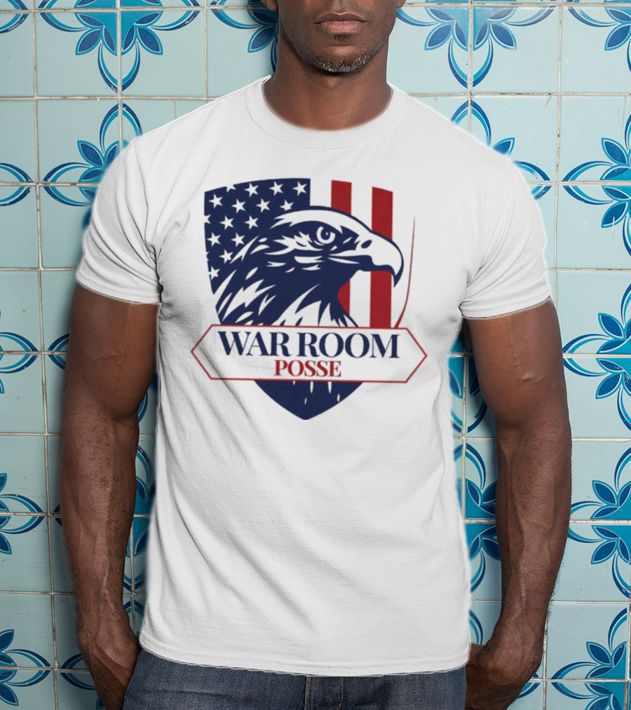 War Room Posse Eagle Shield U.S. Flag Stripes Badge T-Shirt