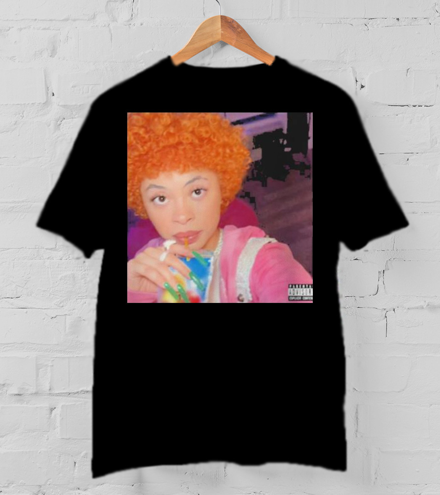 Ice Spice Drinking Colorful Beverage Parental Advisory T-Shirt