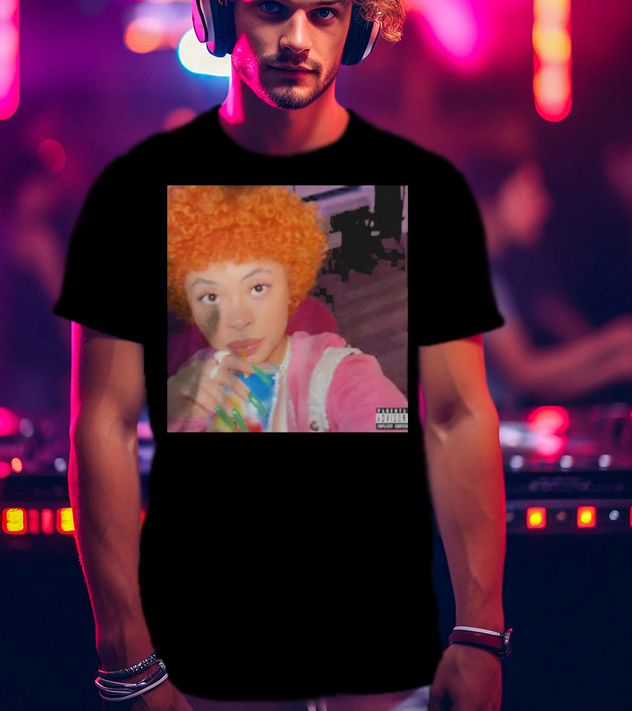 Ice Spice Drinking Colorful Beverage Parental Advisory T-Shirt