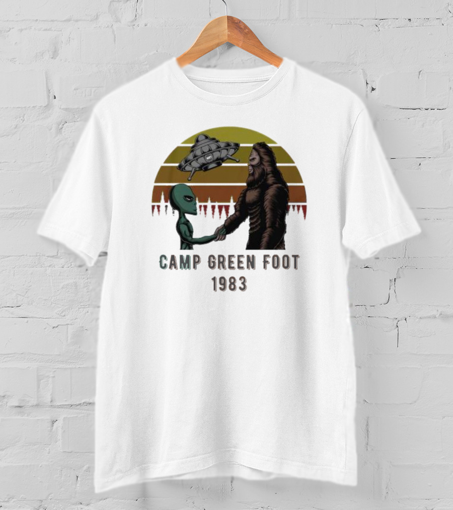 Camp Green Foot 1983 UFO Alien Bigfoot Encounter T-Shirt