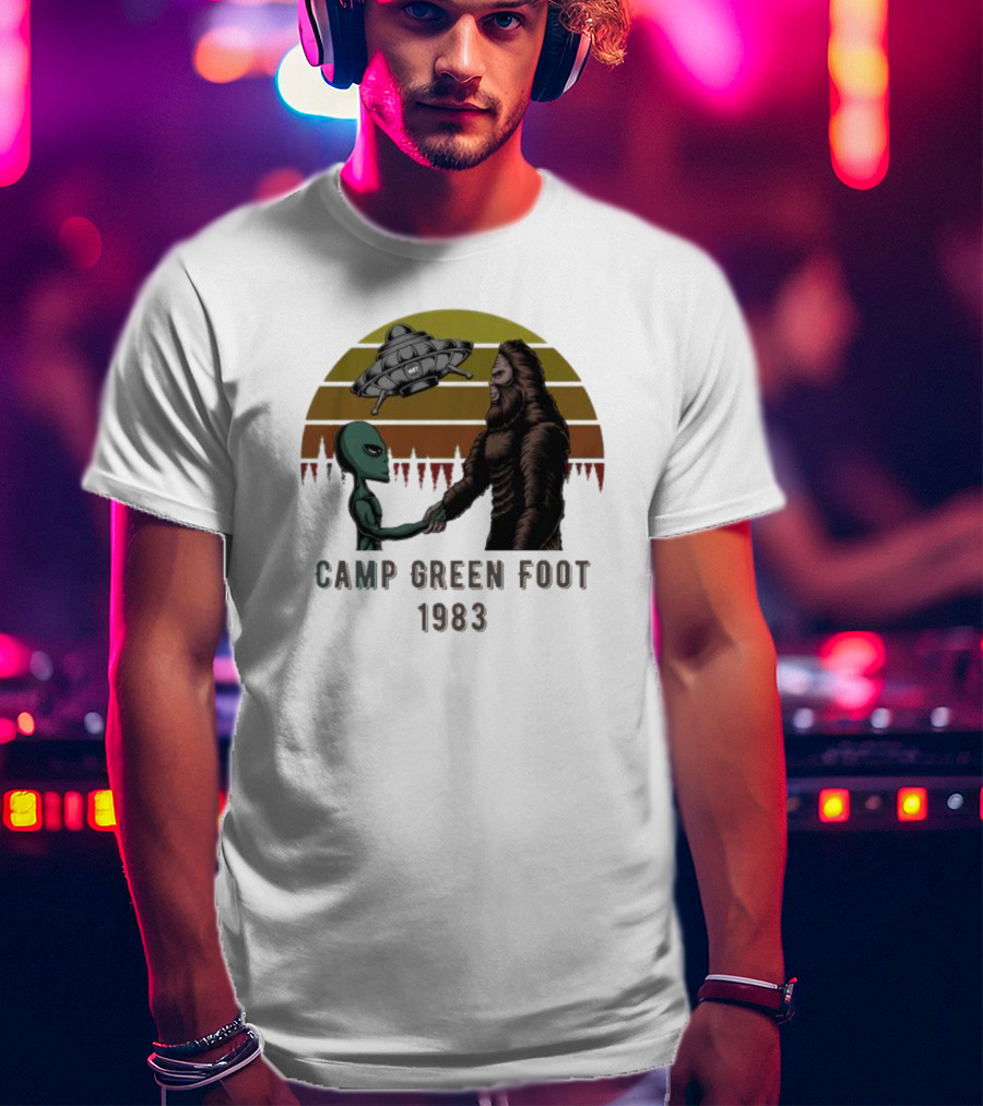 Camp Green Foot 1983 UFO Alien Bigfoot Encounter T-Shirt