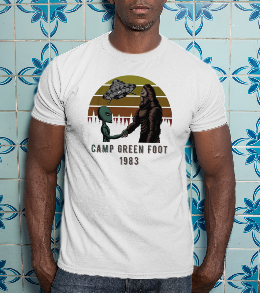 Camp Green Foot 1983 UFO Alien Bigfoot Encounter T-Shirt