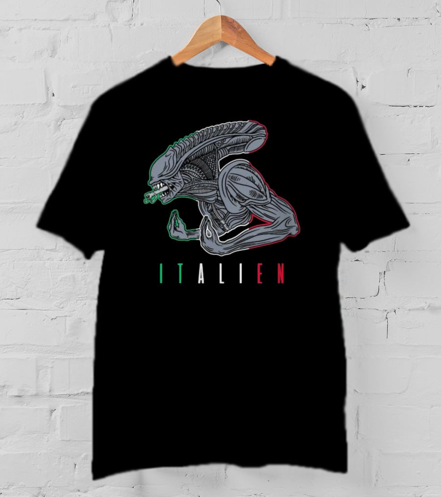 Italien Alien Creature Italian Flag Colors T-Shirt
