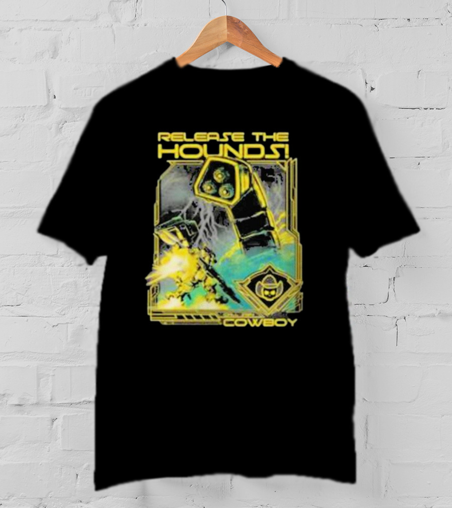 Release The Hounds Cowboy Robot Lightning T-Shirt