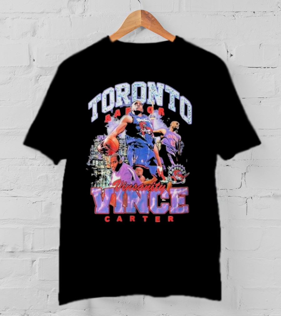 Toronto Raptors Vinsanity Vince Carter Mitchell And Ness Hardwood Classics Bling Concert Player T-Shirt
