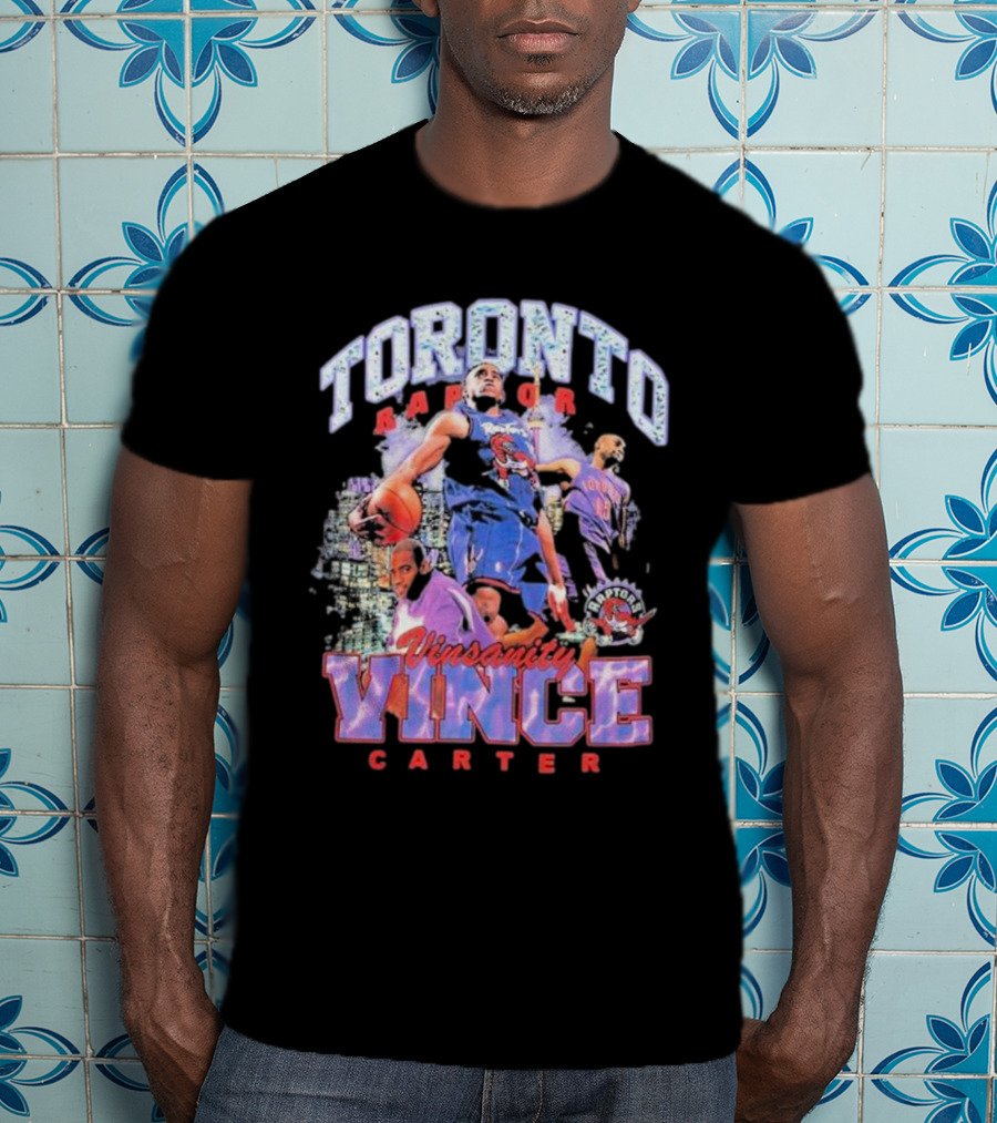 Toronto Raptors Vinsanity Vince Carter Mitchell And Ness Hardwood Classics Bling Concert Player T-Shirt