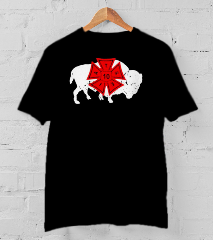 IATSE Local 10 Buffalo NY Union Symbol With Red Crest And White Buffalo T-Shirt