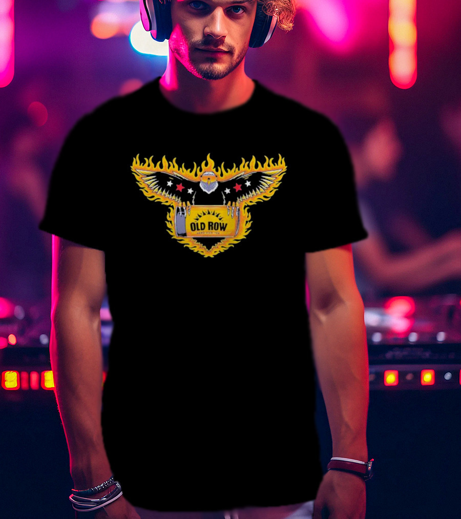 Old Row Hard Iced Teagle Flaming Eagle Graphics T-Shirt