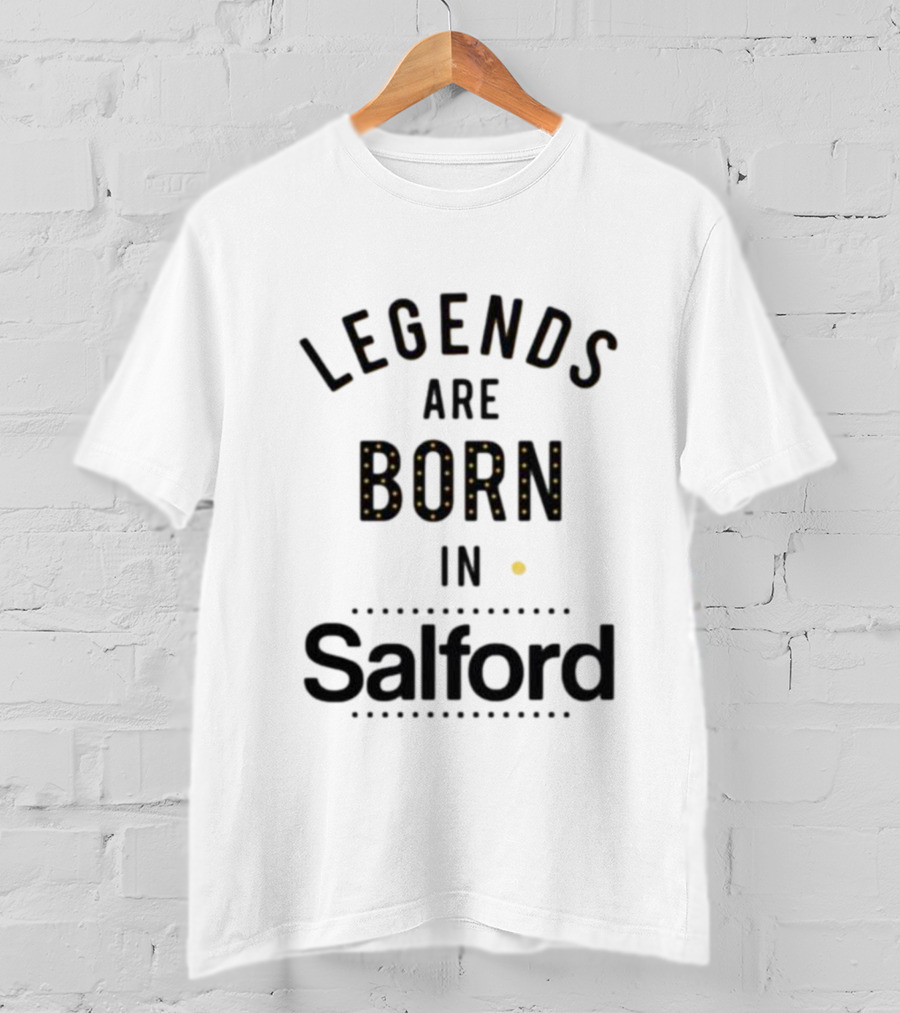Legends Are Born In Salford Dotted Lettering T-Shirt