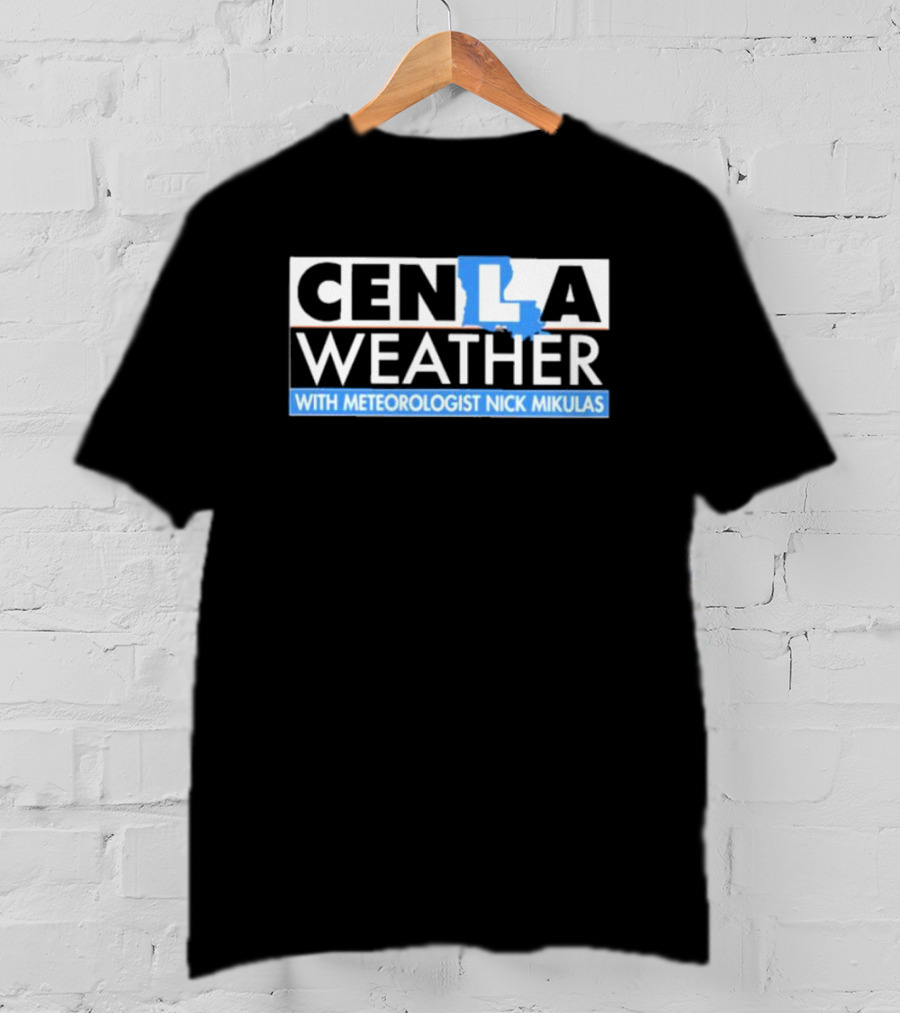 Cenla Weather With Meteorologist Nick Mikulas Louisiana Map T-Shirt