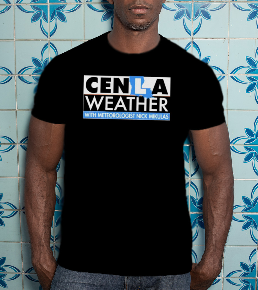 Cenla Weather With Meteorologist Nick Mikulas Louisiana Map T-Shirt